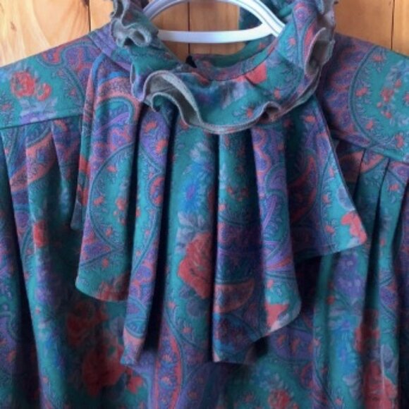 Vintage Ungaro Parallele Paisley Floral Dinner Jacket + Frilly Top 3-Piece Set - Picture 11 of 13